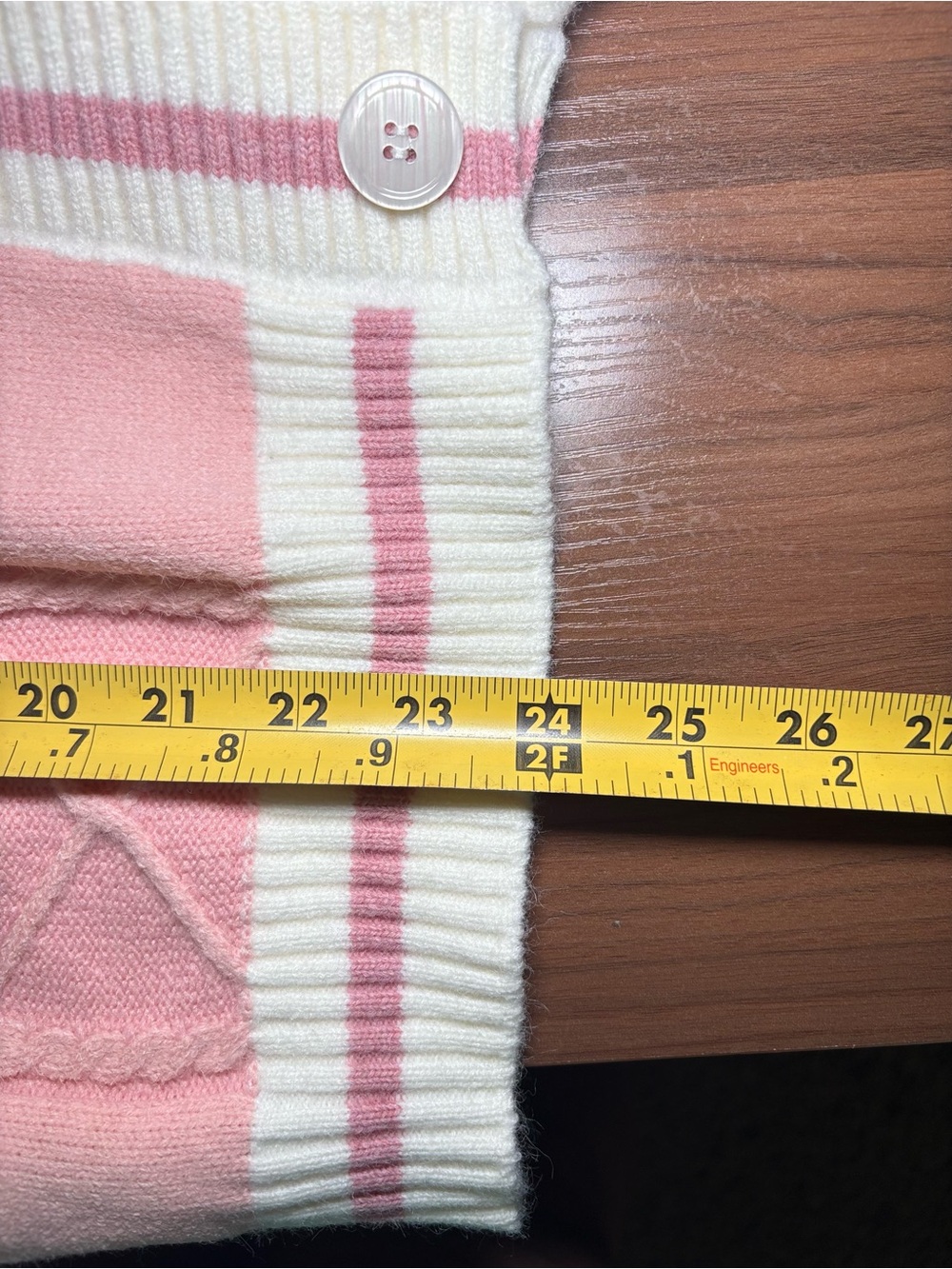 NWT Pink Cable Knit Varsity Cardigan | Oversized Preppy Cottagecore Sweater - Picture 10 of 10